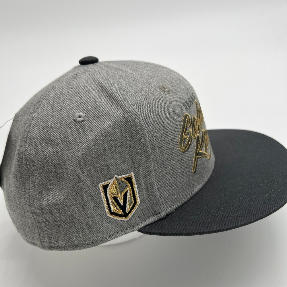 Vegas Golden Knights Adidas NHL Hat Flat Brim Snapback Cap Gray‎ Black Mens OS - Picture 4 of 6